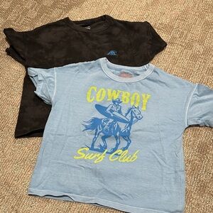 Tie Dye Wave & Cowboy Surf Club Graphic Tee - Light Blue, 6/7